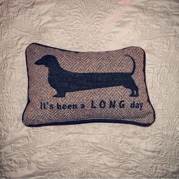 dachshund home decor weenie dog long day lumbar pillow - Picture 1 of 3